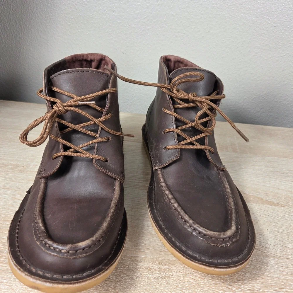Oliberté Leather Chukka Boots Brown Moc Toe Made in Africa Men's US 10 EU 44